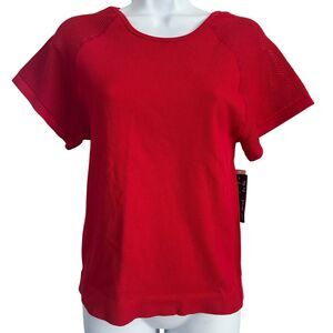 One Step Up Red Short Sleeve Stretch Seamless Tee Top Size Jr Plus 2X/3X NWT